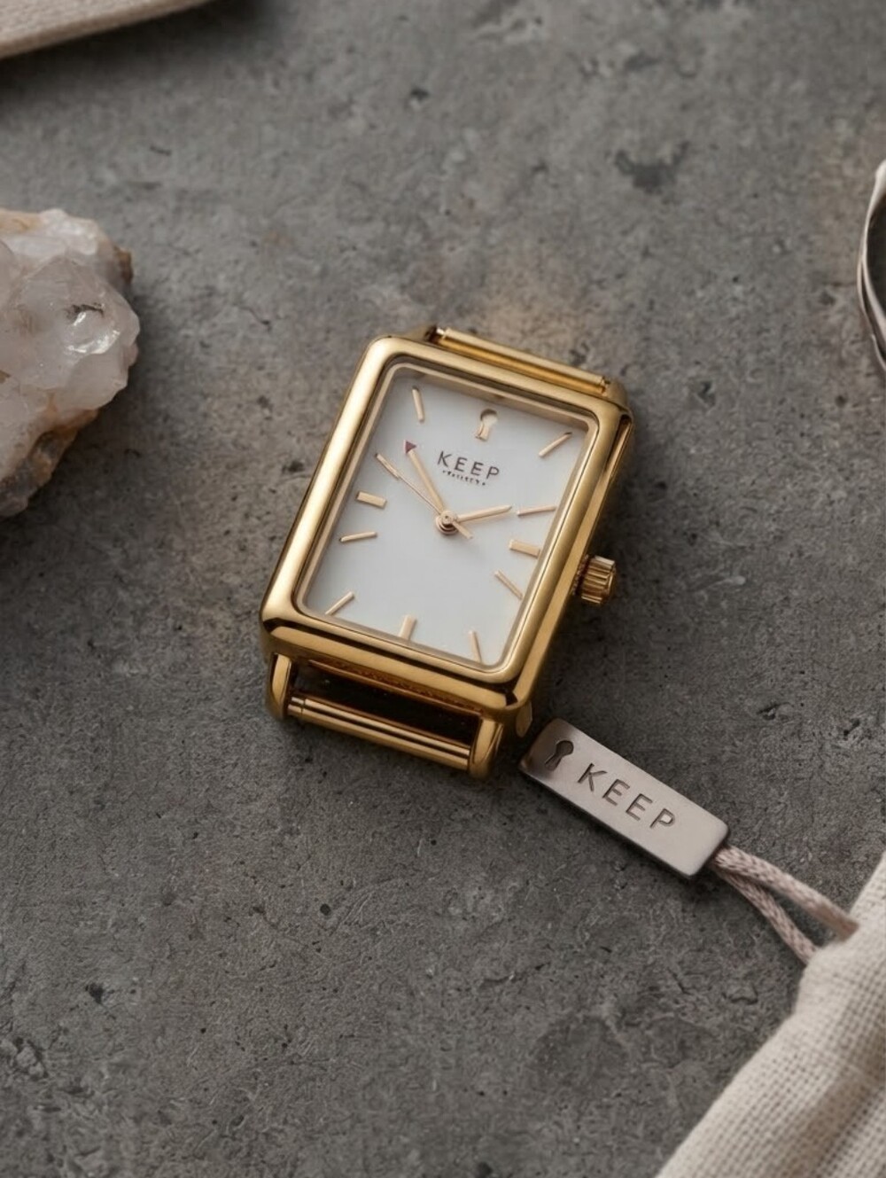 🔹(3for$20)🔹KEEP Collective Gold Tank Rectangular TimeKey Watch & Band